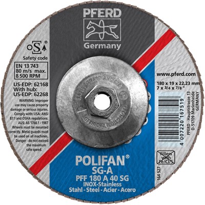 7 x 5/8-11  40gt POLIFAN SG flap discs